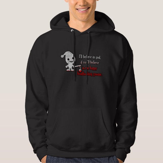 Der glückliche Headbashing Gnome Hoodie (Vorderseite)