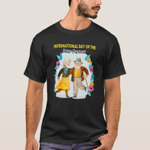 Der glückliche Internationale Tag der älteren Mens T-Shirt