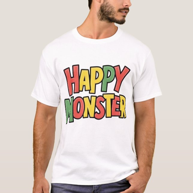 Der glückliche Monster-T - Shirt 💩 👕 (Vorderseite)