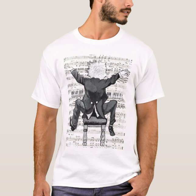Der glückliche Pianist-T - Shirt (Vorderseite)