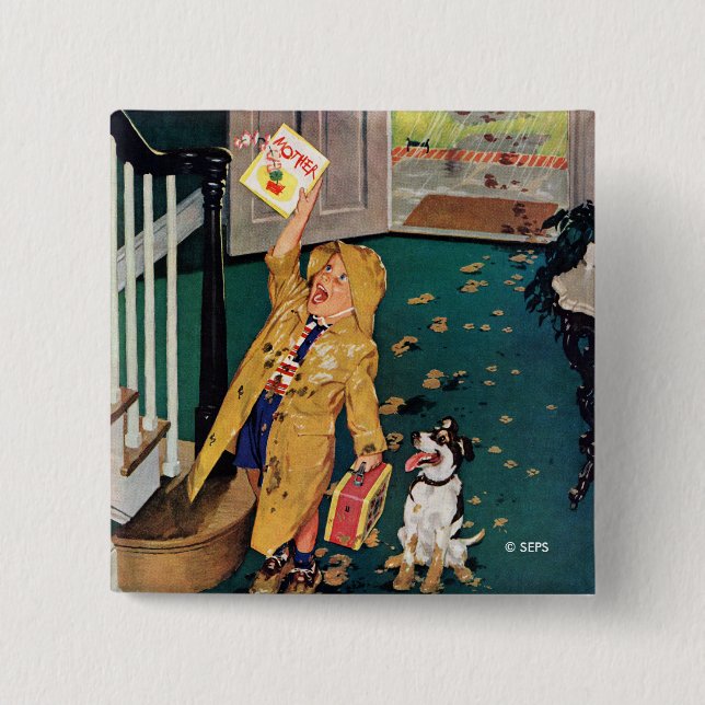 Der glückliche Tag der Mutter Button (Vorderseite)