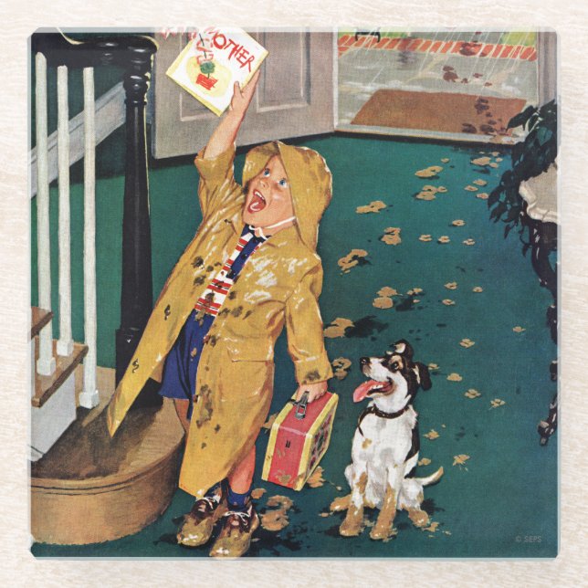 Der glückliche Tag der Mutter Glasuntersetzer (Vorderseite)