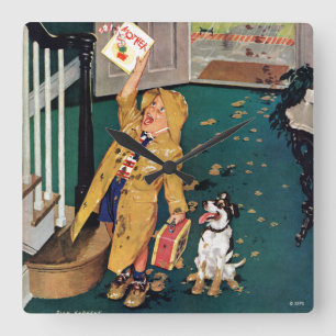 Der glückliche Tag der Mutter Quadratische Wanduhr