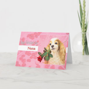 Der glückliche Tag des Valentines Nana mit Hund Feiertagskarte