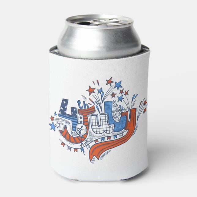 Der glückliche Unabhängigkeitstag kann sich abkühl Dosenkühler (Kanne Vorderseite)