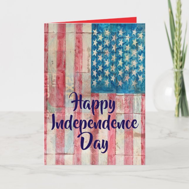 Der glückliche Unabhängigkeitstag unter amerikanis Karte (Vorderseite)