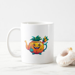 Der glückliche und wohlhabende Ananas-Teekessel Kaffeetasse