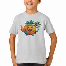 Der glückliche und wohlhabende Ananas-Teekessel