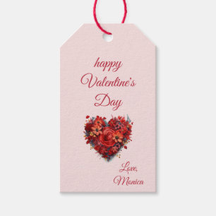 Der glückliche Valentinstag   Blumenherz   Benutze Geschenkanhänger