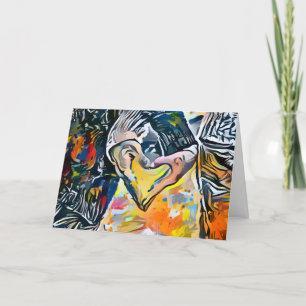 Der glückliche Valentinstag   Ihre Worte Hand Herz Feiertagskarte