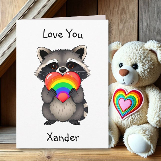 Der glückliche Valentinstag | LGBTQ Raccoon Karte (Von Creator hochgeladen)