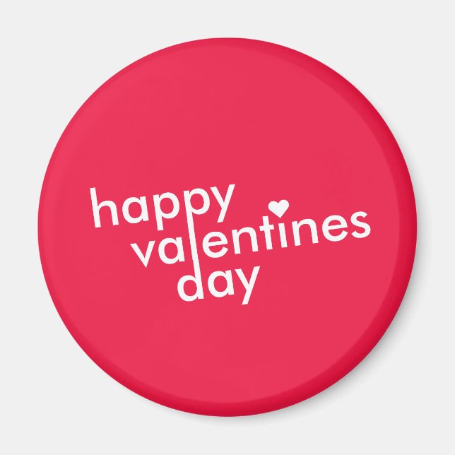 Der glückliche Valentinstag | Liebe Herz Moderne M Magnet (Vorne)