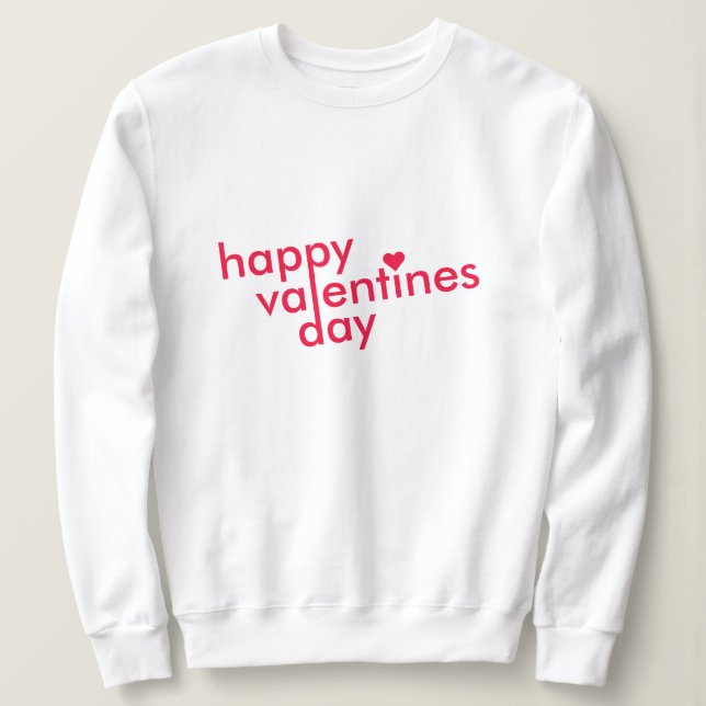Der glückliche Valentinstag | Liebe Herz Moderne M Sweatshirt (Design vorne)