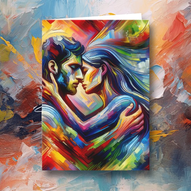 Der glückliche Valentinstag | Lover's Embrace Karte (Von Creator hochgeladen)