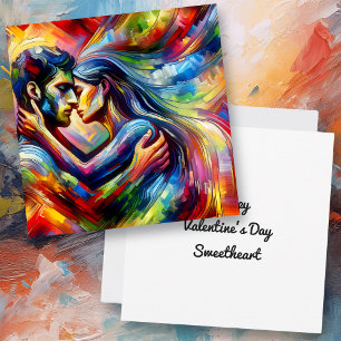 Der glückliche Valentinstag Lover's Embrace Karte