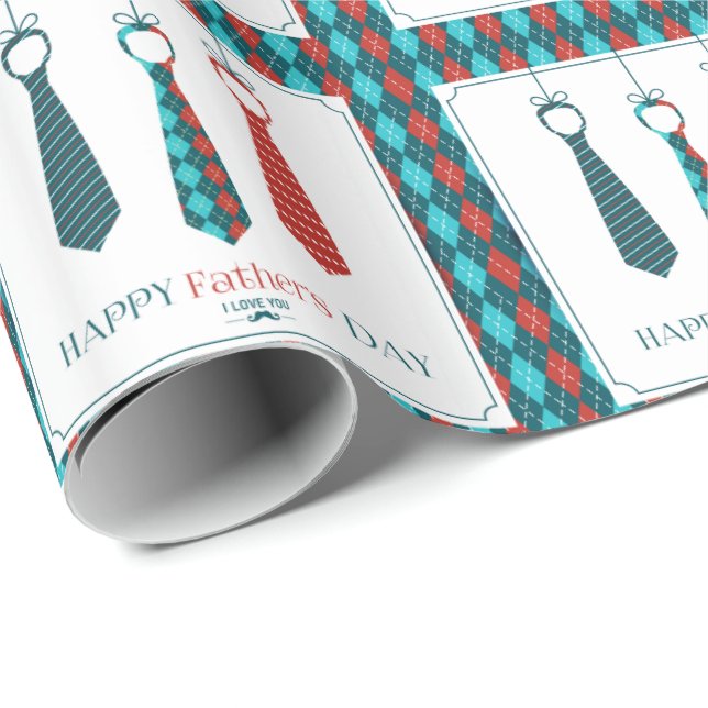 Der glückliche Vatertag Geschenkpapier (Rolleneckpunkt)