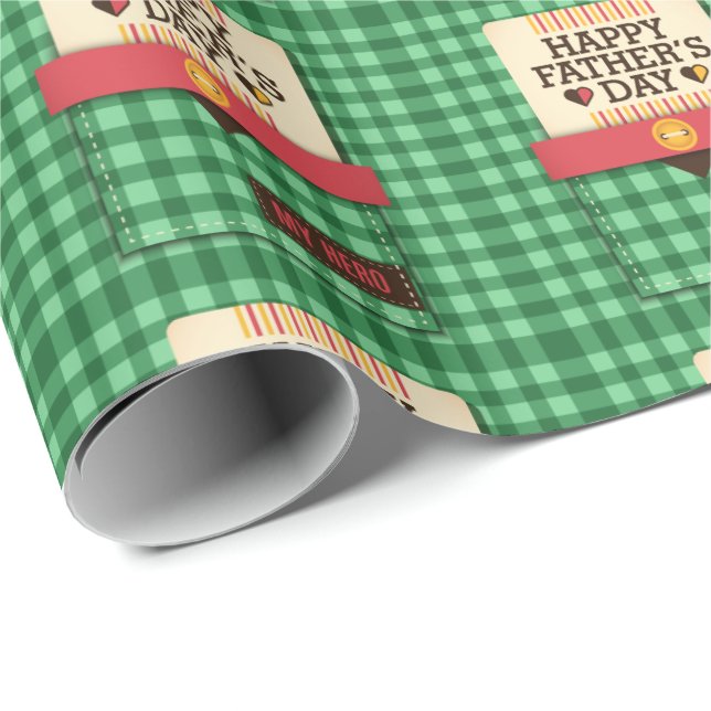 Der glückliche Vatertag Geschenkpapier (Rolleneckpunkt)