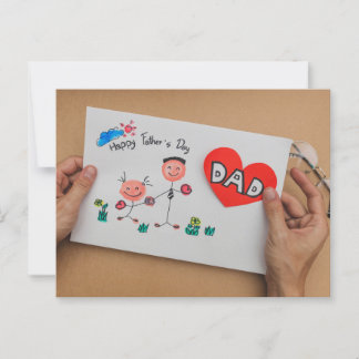 Der glückliche Vatertag Postkarte