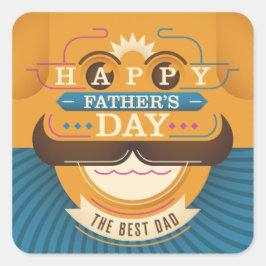 Der glückliche Vatertag Quadratischer Aufkleber