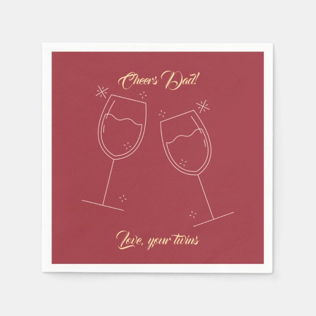 Der glückliche Vatertag Serviette (Vorderseite)