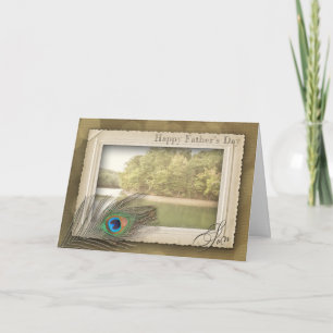 DER GLÜCKLICHE VATERTAG - SOHN - VINTAGE SEE-SZENE KARTE