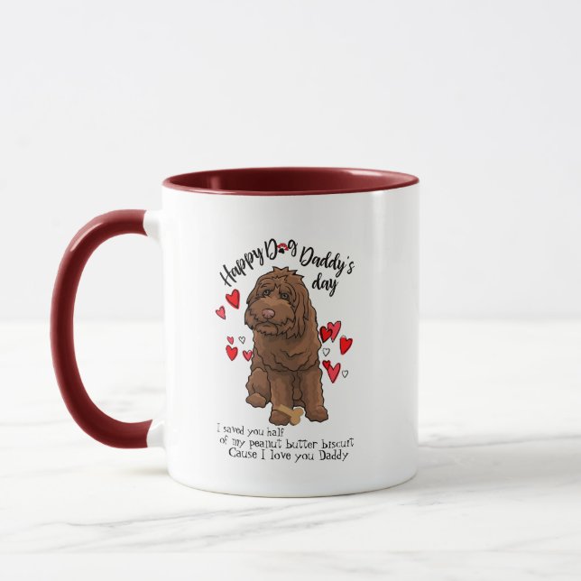 Der glückliche Vatertag von Ihrem Labradoodle Hund Tasse (Links)
