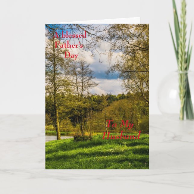 Der glückliche Vatertag wünscht "für den Ehemann"  Karte (Vorderseite)