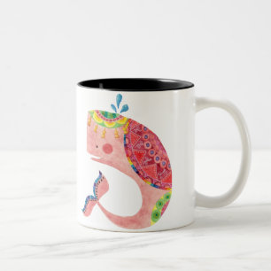 Der glückliche Wal Zweifarbige Tasse