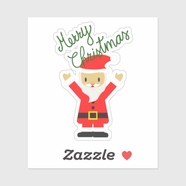 Der glückliche Weihnachtsmann wünscht Ihnen frohe  Aufkleber (Blatt)