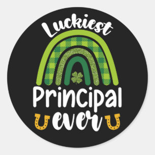 Der glücklichste Principal Ever School St Patrick' Runder Aufkleber