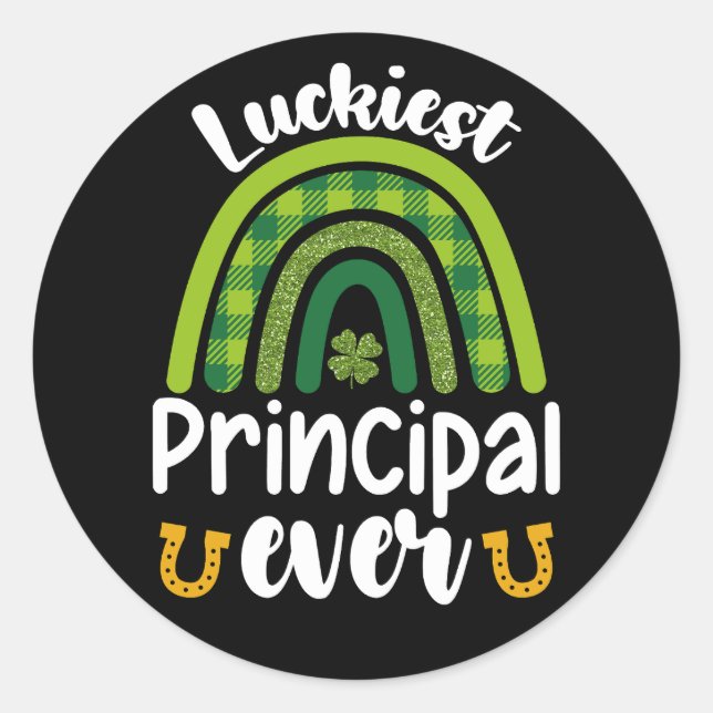 Der glücklichste Principal Ever School St Patrick' Runder Aufkleber (Vorderseite)