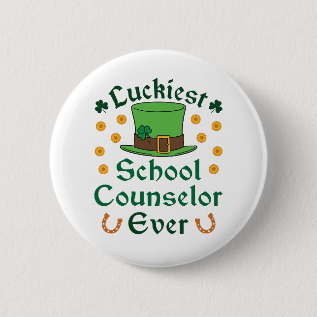 Der glücklichste Schulberater je St Patricks Day Button (Vorderseite)