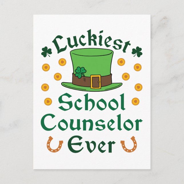 Der glücklichste Schulberater je St Patricks Day Postkarte (Vorderseite)
