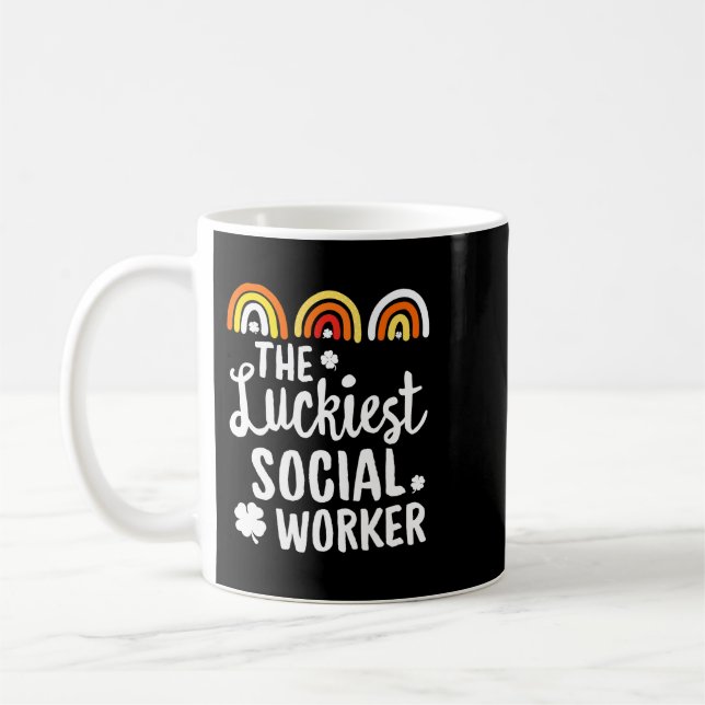 Der glücklichste Sozialarbeiter St. Patricks Day L Kaffeetasse (Links)
