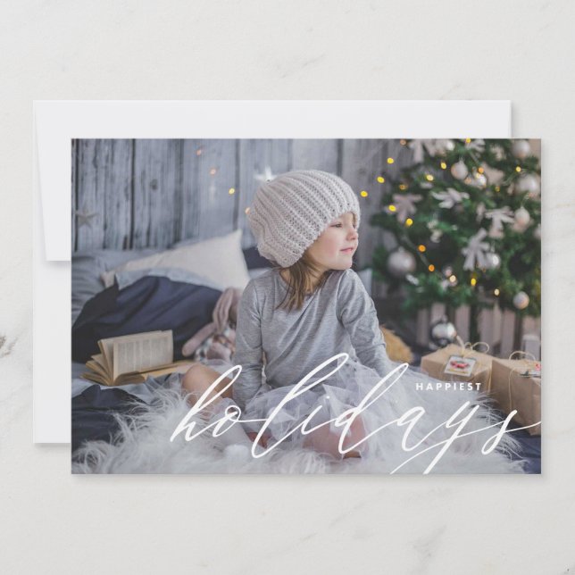 Der glücklichste Urlaub Modernes Foto Feiertagskarte (Vorderseite)