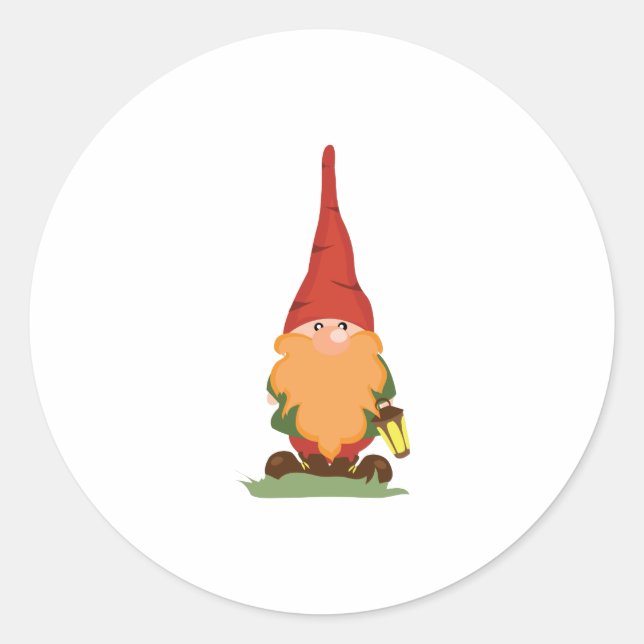 Der Gnome Runder Aufkleber (Vorderseite)
