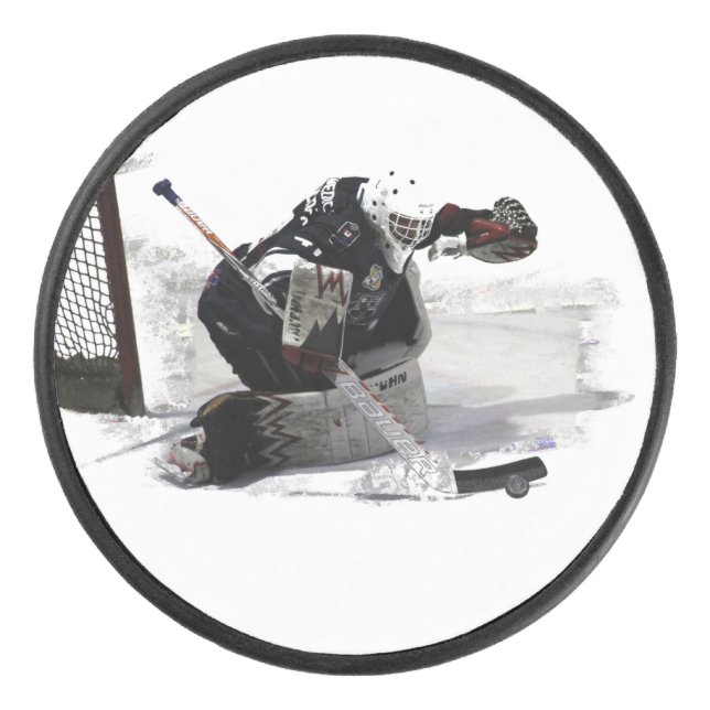 Der Goaltender - Hockey Player Eishockey Puck (Vorderseite)