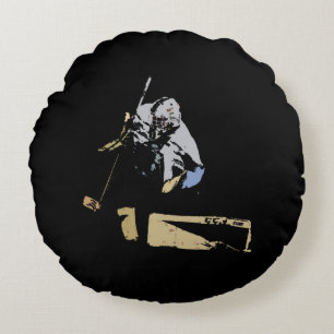 Der Goaltender - Hockey Player Rundes Kissen