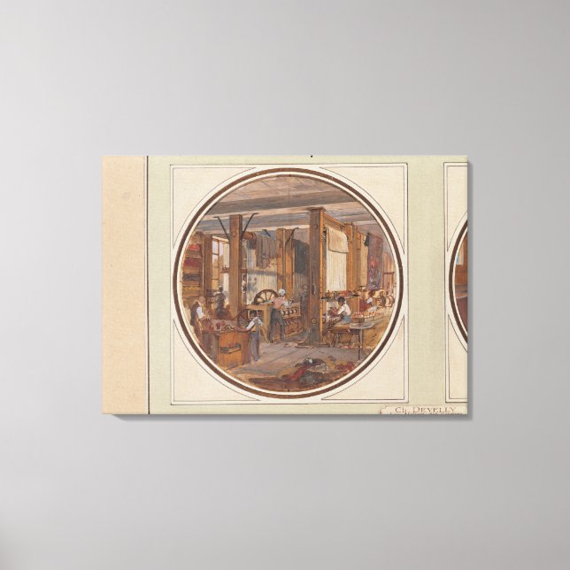 Der Gobelins-Workshop, 1840 Leinwanddruck (Vorderseite)