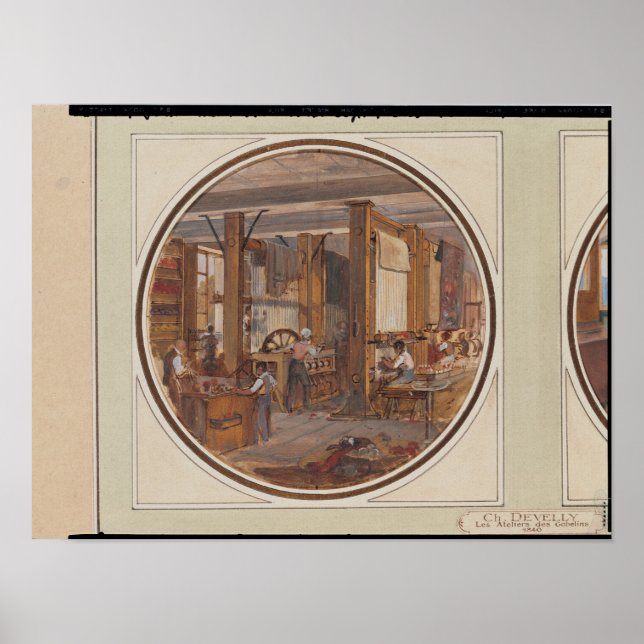 Der Gobelins-Workshop, 1840 Poster (Vorne)