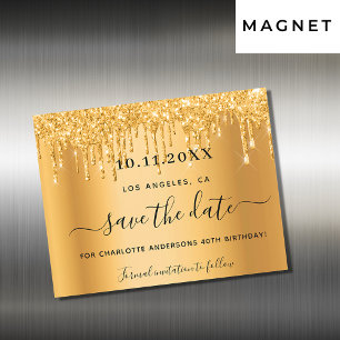 Der Gold-Glitzer der Geburtstagspartei speichert d Magnetkarte
