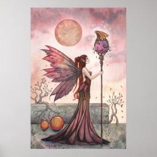 Der Golden Dragon Fantasy-Fairy-Plakat Poster