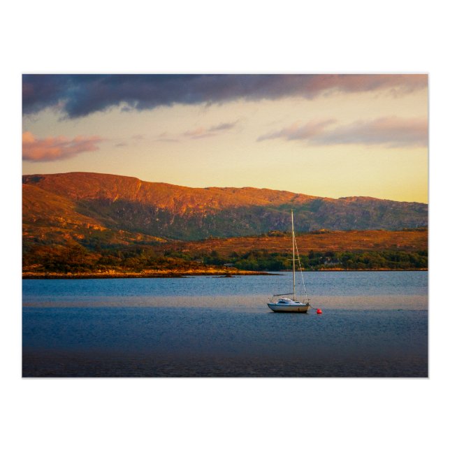 Der goldene Abend über der Kenmare-Bucht Poster (Vorderseite)