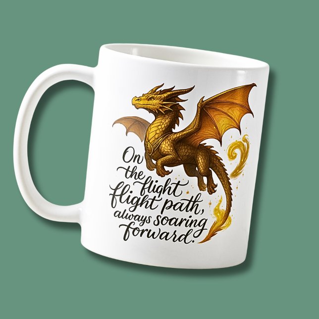 Der goldene Drache fliegt immer vorwärts Kaffeetasse (Von Creator hochgeladen)
