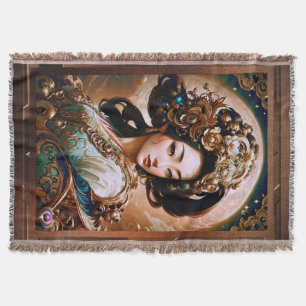 Der goldene Drache Geisha Girl AI Kunst von Xzendo Decke