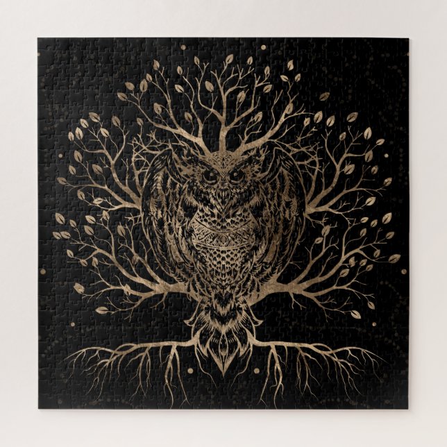 Der goldene Eule-Baum Puzzle (Vertikal)