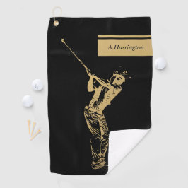 Der goldene Golfer Golfhandtuch