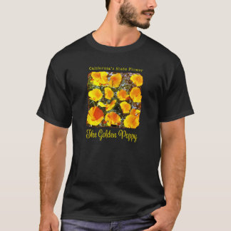 Der goldene kalifornische Mohn mit bunten Mohn im T-Shirt