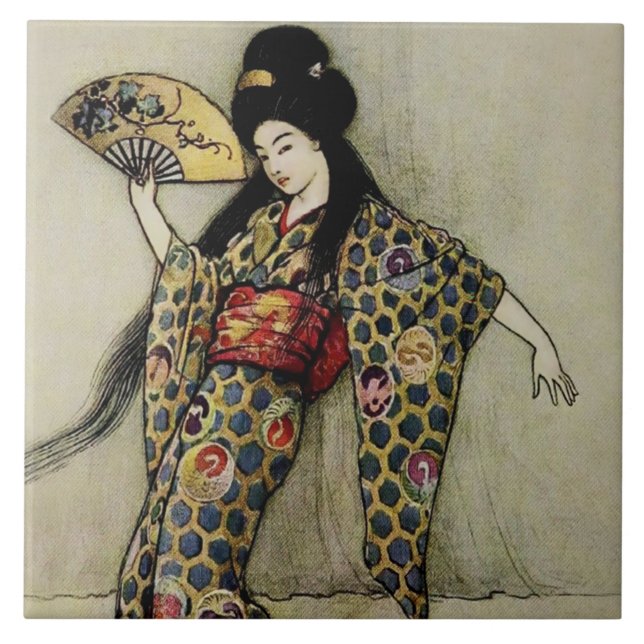 „Der goldene Kamm“ von Warwick Goble Fliese (Vorderseite)