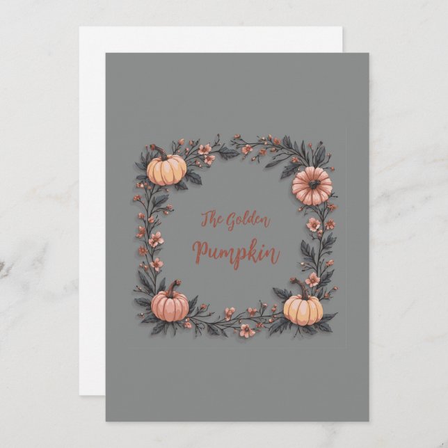 Der goldene Kürbis Einladung (Vorne/Hinten)